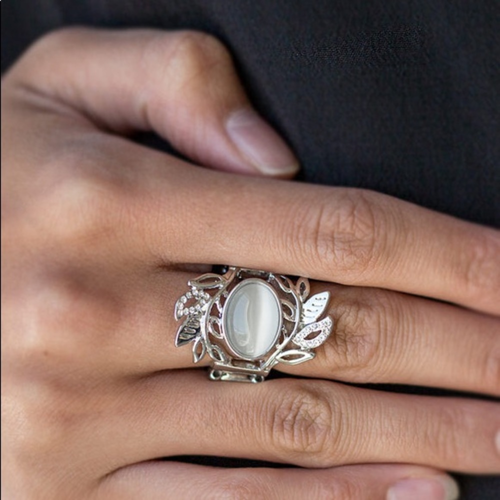 3/$10 “Garden Dew” White Moonstone Ring